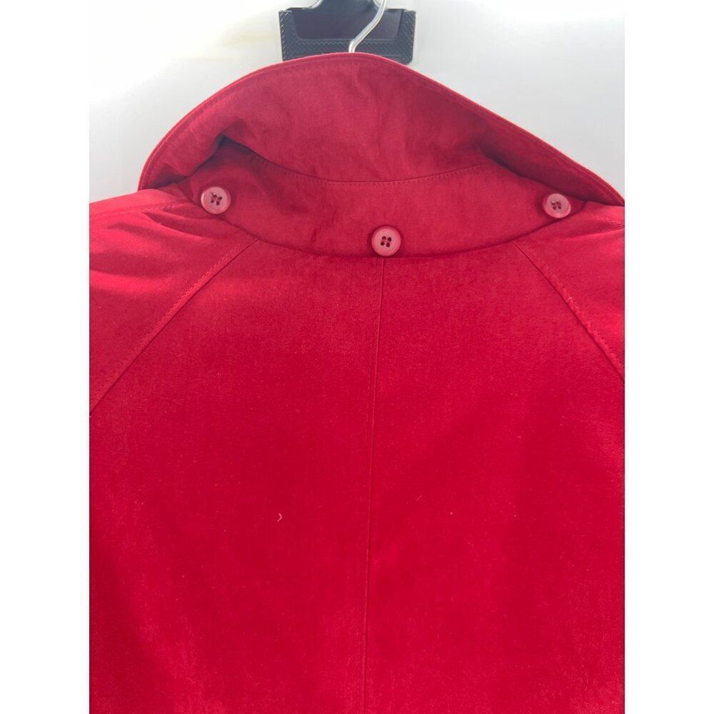 London Fog Rain Coat Womens Medium Petite MP Button Red Water Repellent - Picture 10 of 15